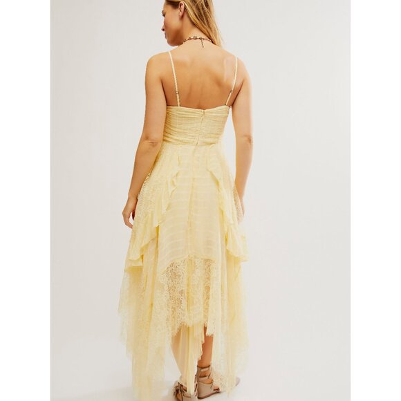 Free People Light Yellow Layered Maxi Dress Like New - Picture 4 of 9